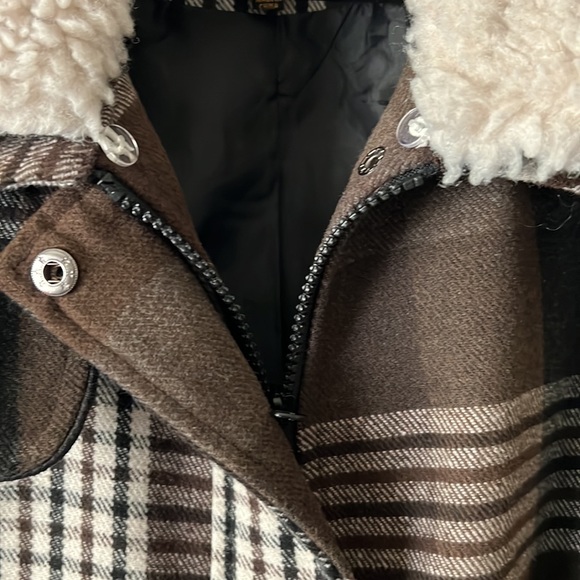 NWOT Women’s Jack by BB Dakota Brown Plaid Coat - Picture 5 of 9